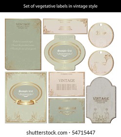 vector set: vintage labels - inspired by antique originals