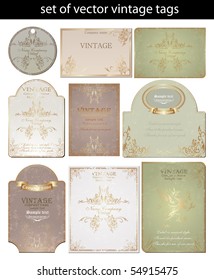 vector set: vintage labels - inspired by antique originals
