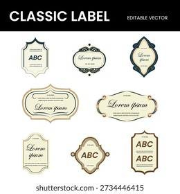 Vector Set of Vintage Labels with Ornate Frames Decorative Illustration Pack
