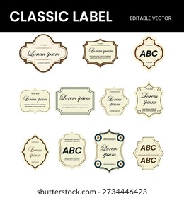 Vector Set of Vintage Labels with Ornate Frames Decorative Illustration Pack