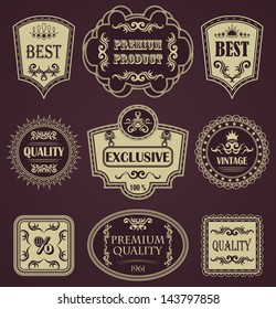 Vector set of vintage labels. Retro design. Vintage collection