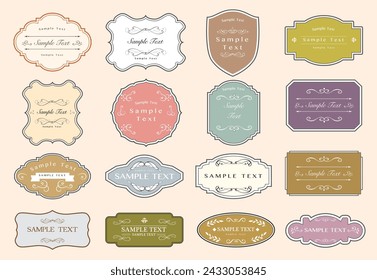 Vector set vintage labels. Retro frame. Calligraphic design elements.