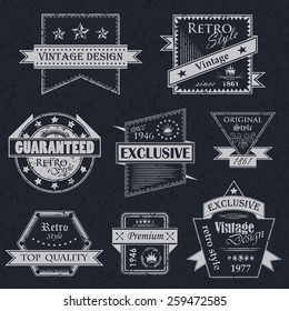 Vector set of vintage labels. Retro labels. Vintage labels collection. Vintage styled signs. Grunge design      