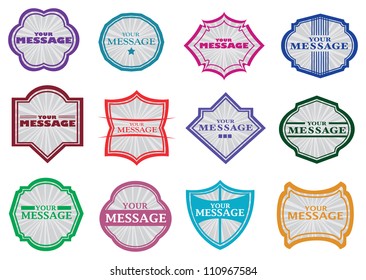 Vector set vintage labels with spaces for own copy.