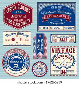 vector set of vintage labels for stylish clothes