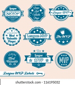 Vector Set: Vintage League MVP Award Labels And Icons