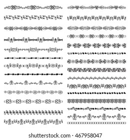 Vector set vintage ornamental border with retro pattern. Vector format
