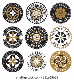 Vector set of Vintage Ornamental Labels