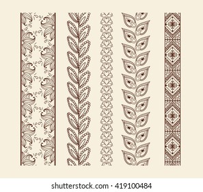 Vector set vintage ornate borders