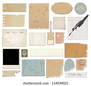 Vector set : vintage paper