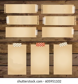 Vector set: Vintage paper designs (paper sheets, and note paper)