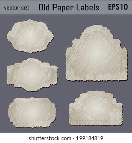 Vector SET : Vintage Paper textured Labels/ Stickers, Useful elements for your layout design. Premium Quality, Genuine and Satisfaction, Easy to Edit