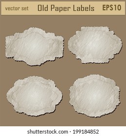 Vector SET : Vintage Paper textured Labels/ Stickers, Useful elements for your layout design. Premium Quality, Genuine and Satisfaction, Easy to Edit