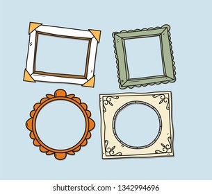 Vector set of vintage photo frames,