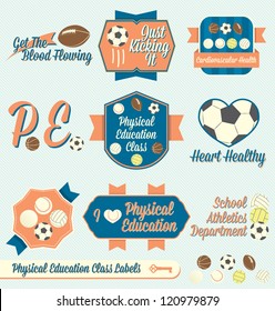 Vector Set: Vintage Physical Education Class Labels and Icons