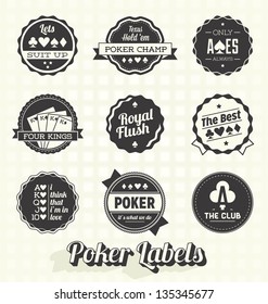 Vector Set: Vintage Poker Labels And Icons