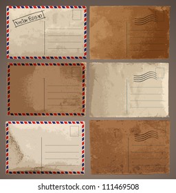 Vector set: Vintage postcard designs