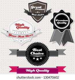 Vector set of vintage premium and high quality labels