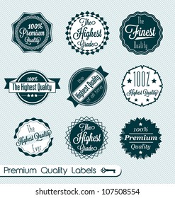 Vector Set: Vintage Premium Quality Labels