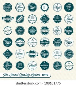 Vector Set: Vintage Premium Quality Labels and Vintage Finest Quality Labels