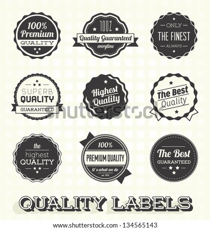 Vector Set: Vintage Premium Quality Labels and Badges