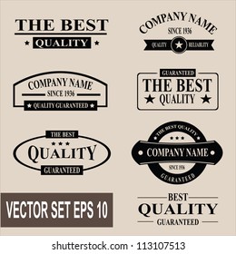 Vector set of vintage quality guaranteed labels