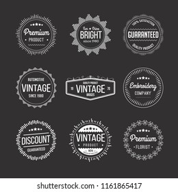 Vector set of vintage retro badges / stamps / labels/ insignias. Inspired by handcrafted classic signs.