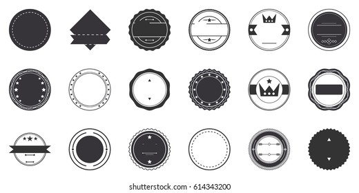 Vector set of vintage retro badges template isolated on white background