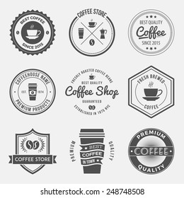 vector set of vintage retro coffee shop logos, badges and labels. logotype design elements