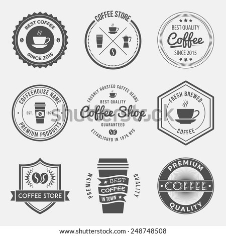 Vector Set Vintage Retro Coffee Shop Stock Vector (Royalty Free