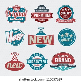 Vector set of vintage retro labels and icons