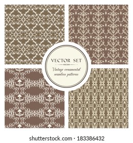 Vector set of vintage seamless ornamental patterns 