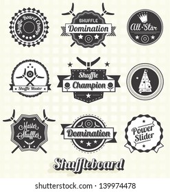 Vector Set: Vintage Shuffleboard Labels and Icons