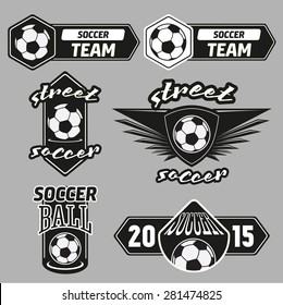 Vector Set: Vintage Soccer Champions Labels