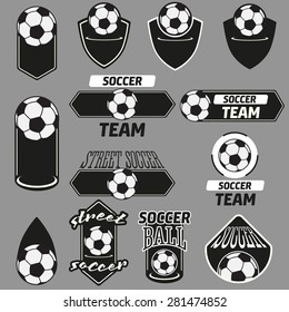 Vector Set: Vintage Soccer Champions Labels