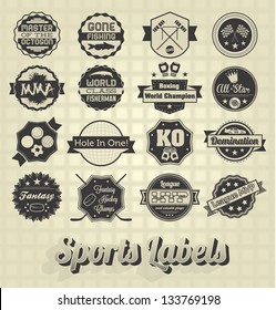 Vector Set: Vintage Sports Labels Collection