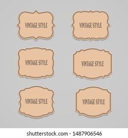 Vector set vintage style label and frame.