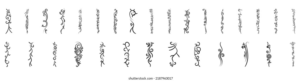Vector set of vintage styled calligraphic elements or flourishes, Design Elements, Large Collection of Hand Drawn Vector Design Elements, Big collection of decorative elements, sketched design element
