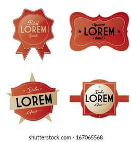 Vector Set Of  Vintage Stylish Labels Isolated