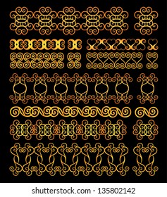 vector set vintage stylized borders