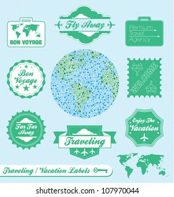 Vector Set: Vintage Travel and Vacation Labels