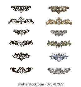Vector set of vintage vignettes in Victorian style