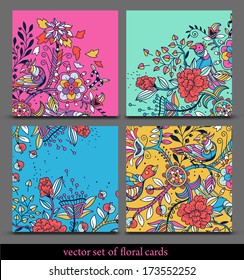 vector set of vivid floral backgrounds