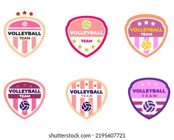 Vector Set Volleyball Team Logo. Soccer Team Logo. Sign. Badge. Sport Logo.soccer Shield Logo