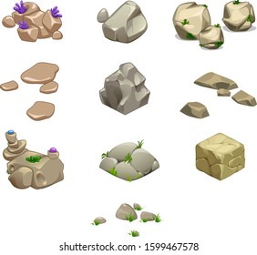 vector set volume different stones
