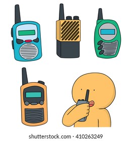 vector set of walkie talkie