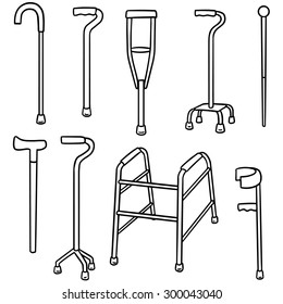 vector set of walking stick