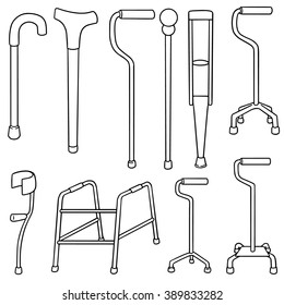vector set of walking stick