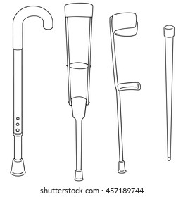 vector set of walking stick