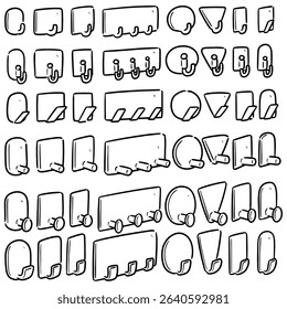 vector set of wall hook